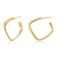 Brass Stud Earring, 18K gold plated, fashion jewelry & for woman, golden, 31x29mm, Sold By Pair