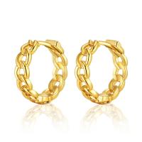 Messing Huggie Hoop Earring, 18K verguld, mode sieraden & voor vrouw, gouden, 15mm, Verkocht door pair