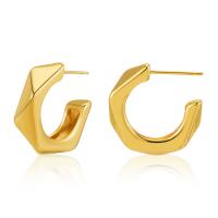 Латунь Стад Серьги, 18K золотым напылением, ювелирные изделия моды & Женский, Золотой, 20mm, продается Пара