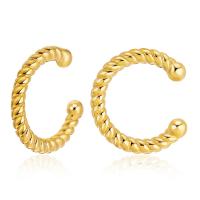 Brass Earring Cuff, 18K gold plated, fashion jewelry & for woman, golden, 12mm, Sold By Pair