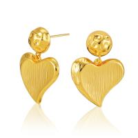 Boucles d'oreilles pendantes en laiton, Plaqué d'or 18K, bijoux de mode & pour femme, doré, 29x21mm, Vendu par paire