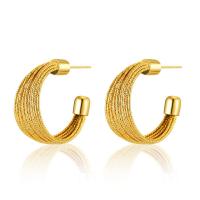 Brass Stud Earring, 18K gold plated, fashion jewelry & for woman, golden, 22x25mm, Sold By Pair