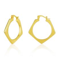Messing Huggie Hoop Ohrringe, 18 K vergoldet, Modeschmuck & für Frau, goldfarben, 31x29mm, verkauft von Paar