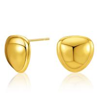Латунь Стад Серьги, 18K золотым напылением, ювелирные изделия моды & Женский, Золотой, 15x15mm, продается Пара