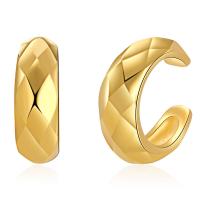 Латунь Стад Серьги, 18K золотым напылением, ювелирные изделия моды & Женский, Золотой, 14mm, продается Пара