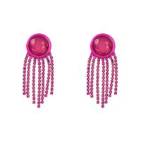 Fashion Fringe Earrings, Tibetan Style, with Acrylic, fashion jewelry & for woman, 77x28mm, Sold By Pair