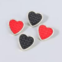 Zinc Alloy Stud Earring with PU Leather fashion jewelry & for woman & with rhinestone Sold By Pair