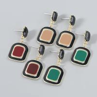 Tibetan Style Drop Earrings, with Acrylic, fashion jewelry & for woman & enamel, more colors for choice, 45x20mm, Sold By Pair