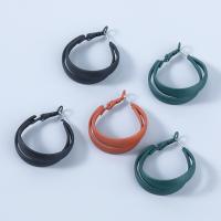 Tibetan Style Hoop Earring, fashion jewelry & for woman, more colors for choice, 31x31mm, Sold By Pair