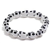 Resin Bracelets, Skull, polished, fashion jewelry, more colors for choice, 18-19CM, Sold By Strand