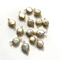 Freshwater Pearl Connector, with Brass, gold color plated, fashion jewelry & DIY, 10x20mm, Sold By PC