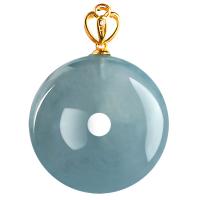Jadeite Necklace Donut gold color plated Unisex light green Length Approx 14.96 Inch Sold By PC