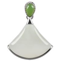Hetian Jade Necklace Skirt silver color plated Unisex white Length Approx 17.72 Inch Sold By PC