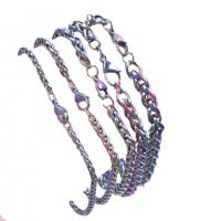 Cadeia do aço inoxidável Nekclace, platinado colorido, comprimento diferente para a escolha & tamanho diferente para a escolha & Cadeia de corda, vendido por PC