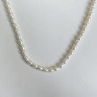 Perlas Arroz Freshwater, Perlas cultivadas de agua dulce, Bricolaje, Blanco, 5-6mm, Vendido para 14.96 Inch Sarta