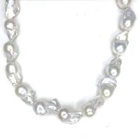 Barok ferskvandskulturperle Beads, Ferskvandsperle, du kan DIY & forskellige stilarter for valg, hvid, 14-17mm, Solgt Per 14.96 inch Strand
