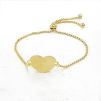 Stainless Steel Jewelry Bracelet, Heart, plated, fashion jewelry, more colors for choice, 17x25mm, Length:6.69 Inch, Sold By PC