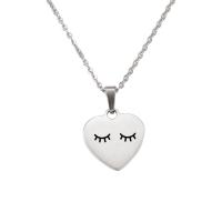 Stainless Steel Jewelry Necklace, Heart, plated, fashion jewelry, more colors for choice, 16x17mm, Length:17.72 Inch, Sold By PC