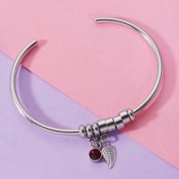 Stainless Steel Cuff Bangle, plated, fashion jewelry & with rhinestone, more colors for choice, 65mm, Sold By PC