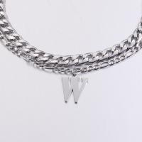 Nehrđajući čelik Chain Necklace džemper, srebrne boje pozlaćen, modni nakit, srebro, 42cm,45cm, Prodano By PC