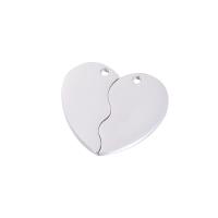 Stainless Steel Couple Pendants, Heart, plated, 2 pieces & fashion jewelry, more colors for choice, 2PC/Set, Sold By Set