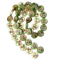 Cloisonne Beads Flat Round Carved Approx 1mm Sold Per Approx 15 Inch Strand