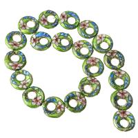 Cloisonne Beads, Carved, hollow, green, 20x20mm, Hole:Approx 2mm, 20PCs/Strand, Sold Per Approx 16 Inch Strand