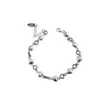 Brass Bracelet & Bangle, with 1.18inch extender chain, Heart, for woman, nickel, lead & cadmium free, Length:Approx 6.69 Inch, Sold By PC
