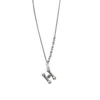 Messing halskettingen, met 1.97inch extender keten, Letter H, voor vrouw, nikkel, lood en cadmium vrij, Lengte Ca 15.75 inch, Verkocht door PC