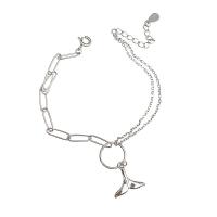 Bracelets en laiton, avec 1.18inch chaînes de rallonge, Queue de sirène, pour femme, protéger l'environnement, sans nickel, plomb et cadmium, Longueur:Environ 6.69 pouce, Vendu par PC
