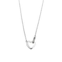 Collar de Latón, metal, con 1.97inch extender cadena, Corazón, para mujer & hueco, libre de níquel, plomo & cadmio, longitud aproximado 15.75 Inch, Vendido por UD