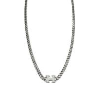 Messing Halskæde, med 1.97inch extender kæde, Bogstavet H, sidelæns kæde & for kvinde, nikkel, bly & cadmium fri, Længde Ca. 14.17 inch, Solgt af PC