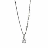 Brass Necklace, with 1.97inch extender chain, for woman, nickel, lead & cadmium free, Length:Approx 15.75 Inch, Sold By PC