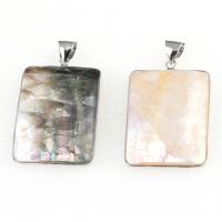 Shell Pendants, Tibetan Style, with Shell, Rectangle, more colors for choice, 52x31mm, Sold By PC