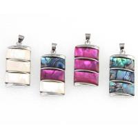 Shell Pendants, Tibetan Style, with Shell, Rectangle, more colors for choice, 41x18mm, Sold By PC