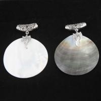 Shell Pendants Zinc Alloy with Shell Round Sold By PC