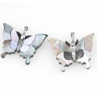 Shell Pendants Zinc Alloy with Shell Butterfly Sold By PC