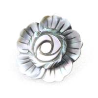 Broche de coquille, alliage de zinc, avec coquille, fleur, unisexe, couleurs mélangées, 31mm, Vendu par PC