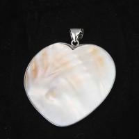 Shell Pendants, Tibetan Style, with Shell, Heart, white, 59x50mm, Sold By PC