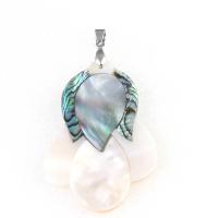 Shell Pendants Zinc Alloy with Shell Flower mixed colors Sold By PC