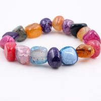 Dragon Veins Agate Bracelet Unisex & radiation protection mixed colors Length 7.5 Inch Sold By PC