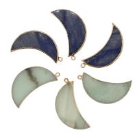 Gemstone Pendants Jewelry Brass with Gemstone Moon Sold By PC