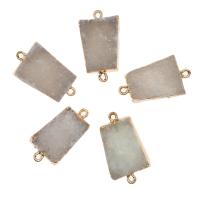 Ice Quartz Agate Connetor, Brass, with Quartz, more colors for choice, 28x16x7mm, Sold By PC