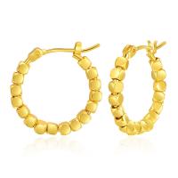 ブラスフープイヤリング, 銅, 18Kゴールドメッキ, ファッションジュエリー & 女性用, 金色, 20x18mm, 売り手 ペア