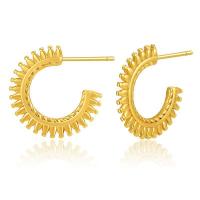 Brass Stud Earring, 18K gold plated, fashion jewelry & for woman, golden, 20x3mm, Sold By Pair