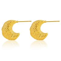 Latão Brinco, cobre, banhado a ouro 18k, joias de moda & para mulher, dourado, 15.50x7mm, vendido por par
