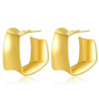 Латунь Стад Серьги, 18K позолоченный, ювелирные изделия моды & Женский, Золотой, 20x7mm, продается Пара