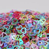 Plastic Sequin, PVC Plastic, Heart, DIY, more colors for choice, 7mm, 500G/Bag, Sold By Bag
