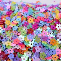 Plastic Sequin, PVC Plastic, with Crystal Mud, Plum Blossom, DIY, more colors for choice, 5mm, 500G/Bag, Sold By Bag