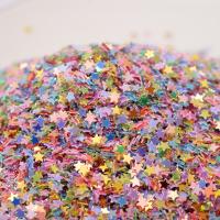 Plastic Sequin, PVC Plastic, Star, DIY & epoxy gel, more colors for choice, 3mm, 500G/Bag, Sold By Bag
